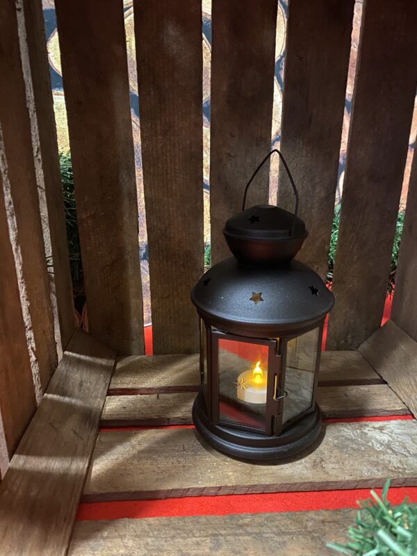 Lantern black, Christmas lantern, height 21 cm, lantern for indoors and outdoors, for tea light - Image 2